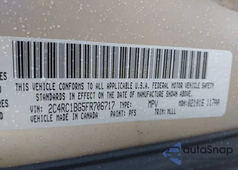 2015 Chrysler Town & Country Touring из США, поврежденный, VIN 2C4RC1BG5FR706717